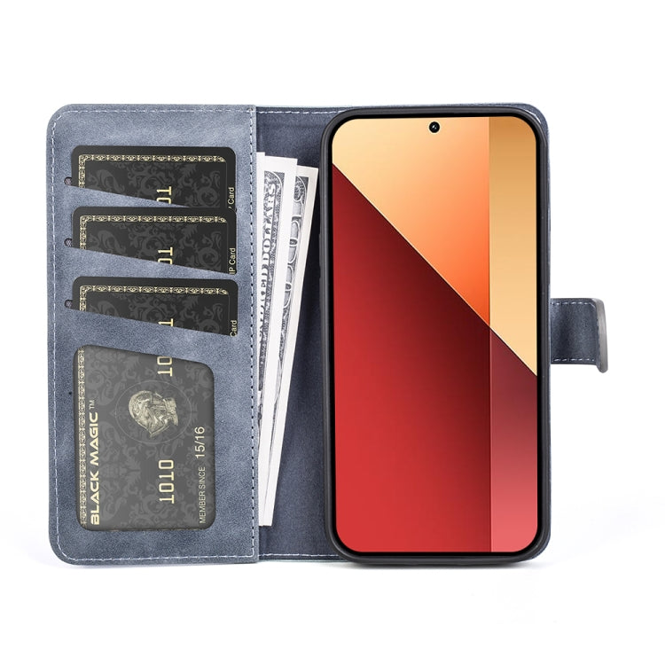 For Xiaomi Redmi Note 13 4G Stitching Horizontal Flip Leather Phone Case(Blue) - Xiaomi Cases by buy2fix | Online Shopping UK | buy2fix