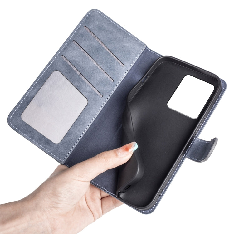 For Xiaomi Redmi Note 13 4G Stitching Horizontal Flip Leather Phone Case(Blue) - Xiaomi Cases by buy2fix | Online Shopping UK | buy2fix