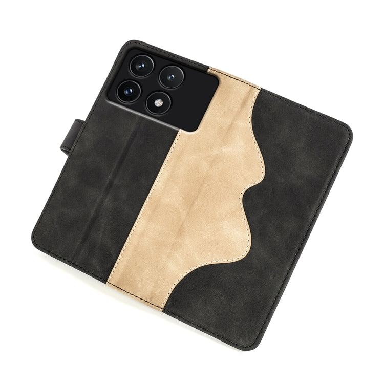 For Xiaomi Redmi K70 Stitching Horizontal Flip Leather Phone Case(Black) - Xiaomi Cases by buy2fix | Online Shopping UK | buy2fix
