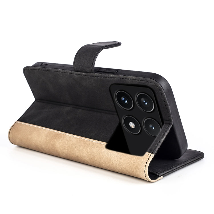 For Xiaomi Redmi K70 Stitching Horizontal Flip Leather Phone Case(Black) - Xiaomi Cases by buy2fix | Online Shopping UK | buy2fix