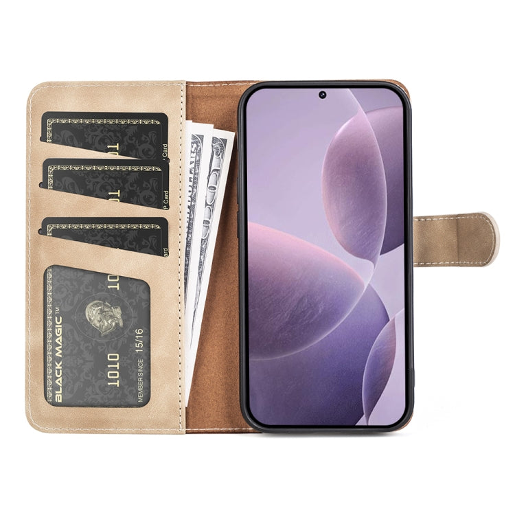 For Xiaomi Redmi K70 Stitching Horizontal Flip Leather Phone Case(Yellow) - Xiaomi Cases by buy2fix | Online Shopping UK | buy2fix