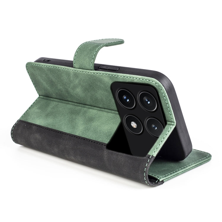 For Xiaomi Redmi K70 Stitching Horizontal Flip Leather Phone Case(Green) - Xiaomi Cases by buy2fix | Online Shopping UK | buy2fix