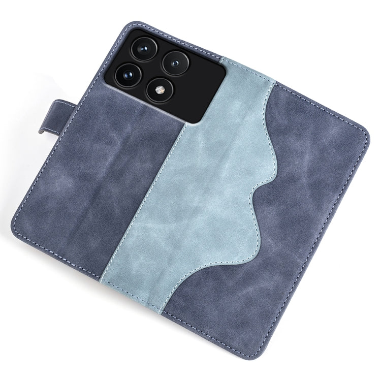 For Xiaomi Redmi K70 Stitching Horizontal Flip Leather Phone Case(Blue) - Xiaomi Cases by buy2fix | Online Shopping UK | buy2fix
