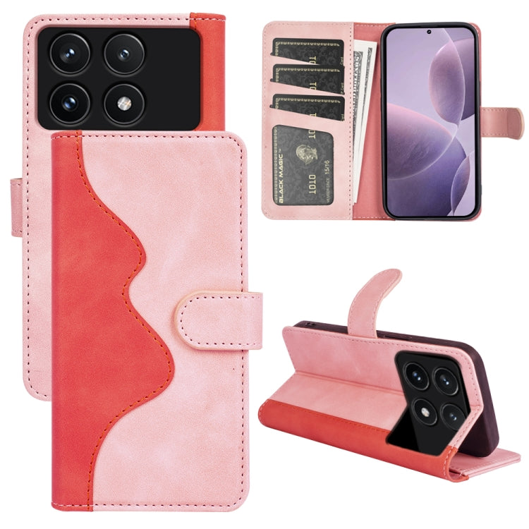 For Xiaomi Redmi K70 Stitching Horizontal Flip Leather Phone Case(Red) - Xiaomi Cases by buy2fix | Online Shopping UK | buy2fix