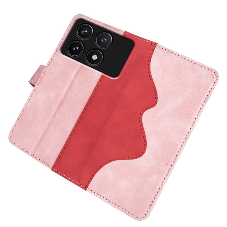 For Xiaomi Redmi K70 Stitching Horizontal Flip Leather Phone Case(Red) - Xiaomi Cases by buy2fix | Online Shopping UK | buy2fix