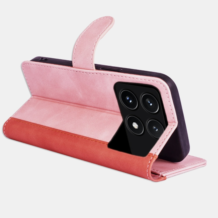 For Xiaomi Redmi K70 Stitching Horizontal Flip Leather Phone Case(Red) - Xiaomi Cases by buy2fix | Online Shopping UK | buy2fix