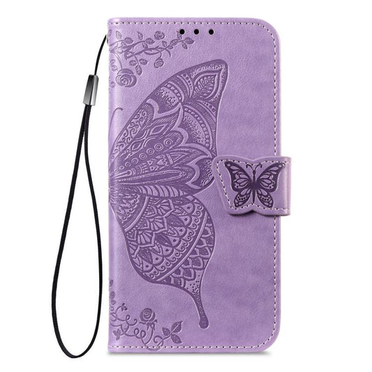 For iPhone Air Butterfly Love Flower Embossed Leather Phone Case(Lavender) - iPhone Air Cases by buy2fix | Online Shopping UK | buy2fix