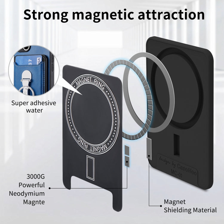 For iPhone 15 Pro Skin Feel Ring Holder Wallet Magnetic Phone Case(Blue) - iPhone 15 Pro Cases by buy2fix | Online Shopping UK | buy2fix