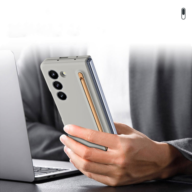 For Samsung Galaxy Z Fold4 Skinfeel Shockproof Phone Case, No Pen(Light Gray) - Galaxy Z Fold4 5G Cases by buy2fix | Online Shopping UK | buy2fix