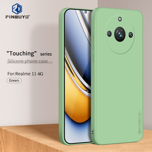 For Realme 11 4G PINWUYO Sense Series Liquid Silicone TPU Phone Case(Green) by PINWUYO