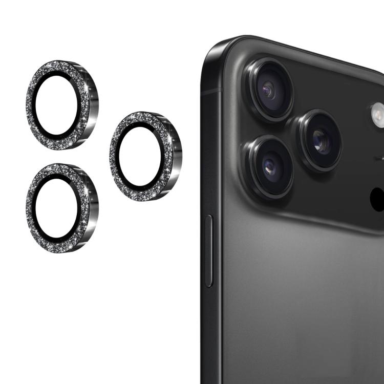 For iPhone 17 Pro / 17 Pro Max ENKAY Hat-Prince Glitter Rear Lens Aluminium Alloy Tempered Glass Film(Black) - iPhone 17 Pro Max Tempered Glass by ENKAY | Online Shopping UK | buy2fix