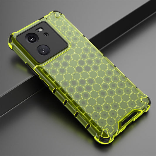 For Redmi K60 Ultra Shockproof Honeycomb Phone Case(Green) by buy2fix