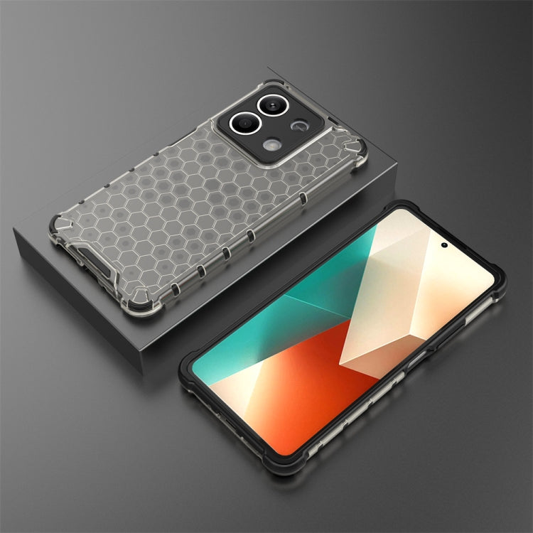 For Redmi Note 13 Shockproof Honeycomb Phone Case(Black) - Xiaomi Cases by buy2fix | Online Shopping UK | buy2fix