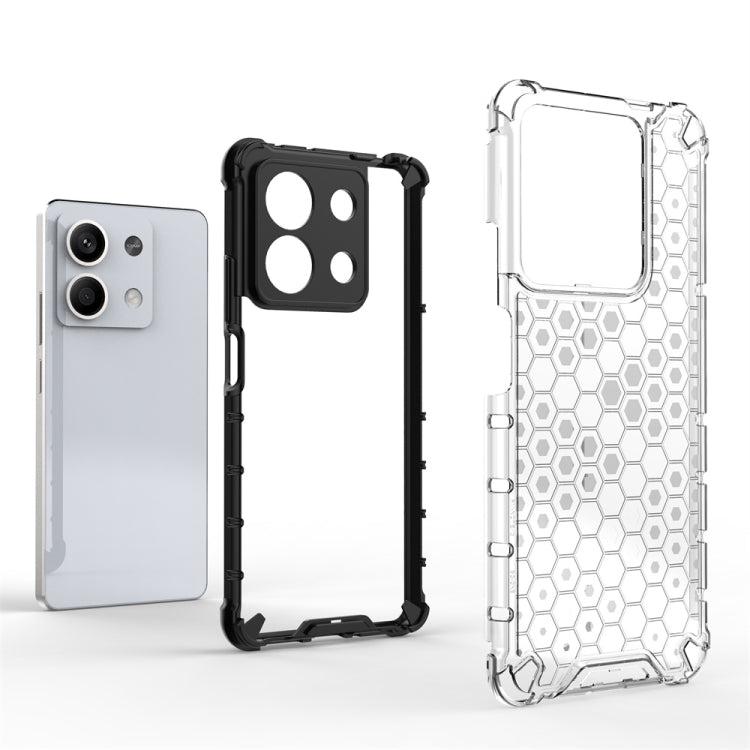 For Redmi Note 13 Shockproof Honeycomb Phone Case(Black) - Xiaomi Cases by buy2fix | Online Shopping UK | buy2fix