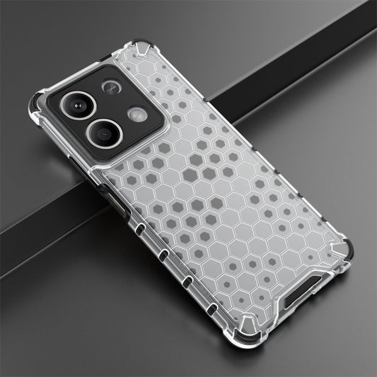 For Redmi Note 13 Shockproof Honeycomb Phone Case(White) by buy2fix