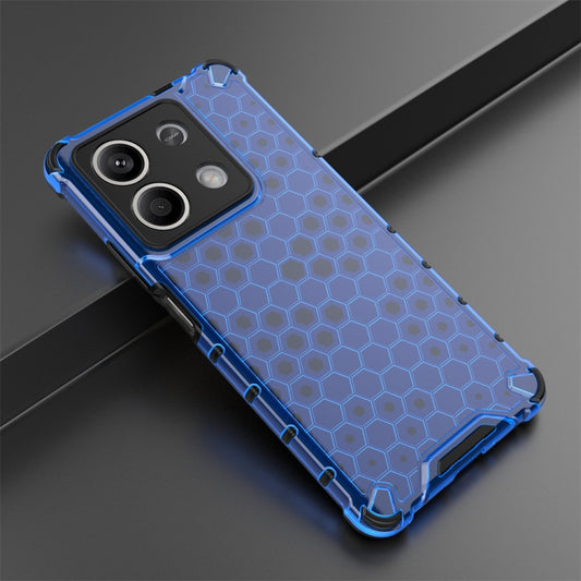 For Redmi Note 13 Shockproof Honeycomb Phone Case(Blue) by buy2fix