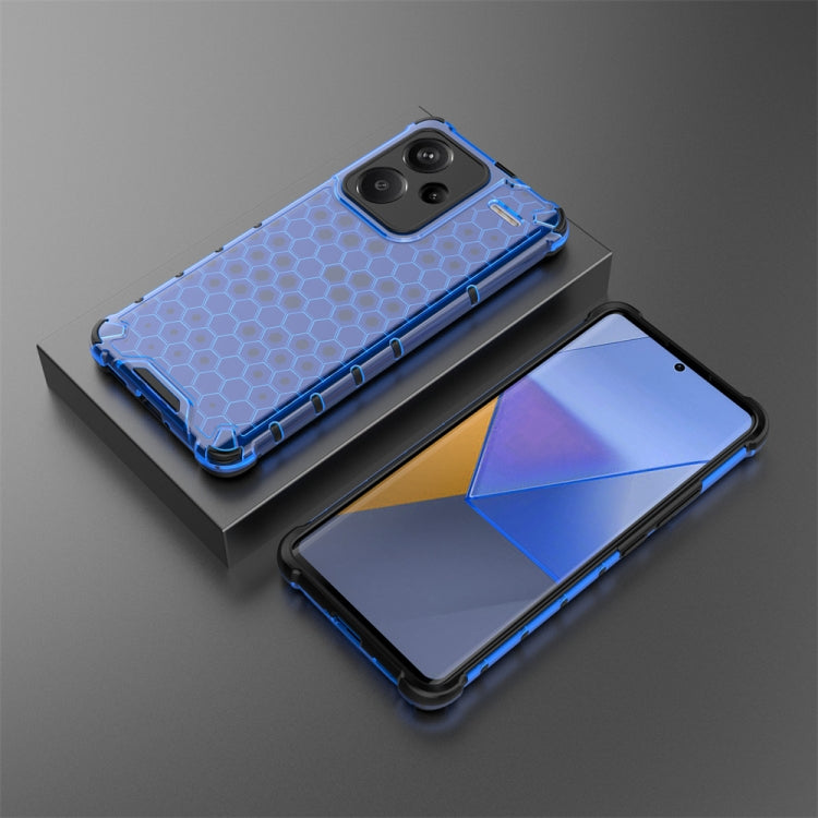 For Redmi Note 13 Pro+ Shockproof Honeycomb Phone Case(Blue) - Xiaomi Cases by buy2fix | Online Shopping UK | buy2fix