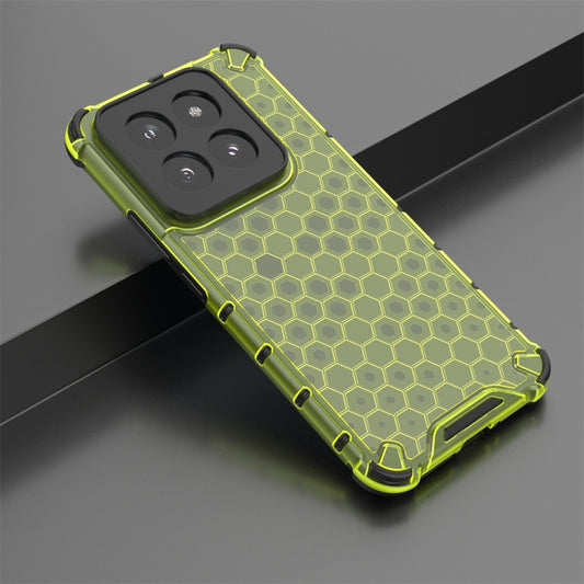 For Xiaomi 14 Pro Shockproof Honeycomb Phone Case(Green) by buy2fix
