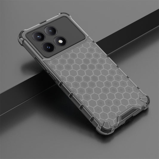 For Redmi K70E Shockproof Honeycomb Phone Case(Black) by buy2fix