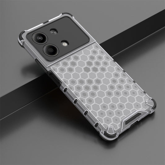 For Redmi Note 13R Pro Shockproof Honeycomb Phone Case(White) by buy2fix