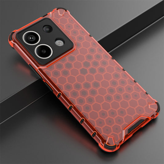 For Xiaomi Poco X6 Shockproof Honeycomb Phone Case(Red) by buy2fix