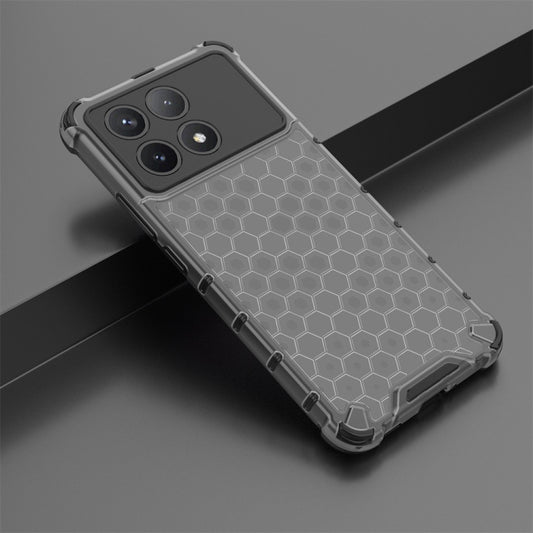 For Xiaomi Poco X6 Pro Shockproof Honeycomb Phone Case(Black) by buy2fix