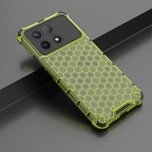 For Xiaomi Poco X6 Pro Shockproof Honeycomb Phone Case(Green) by buy2fix
