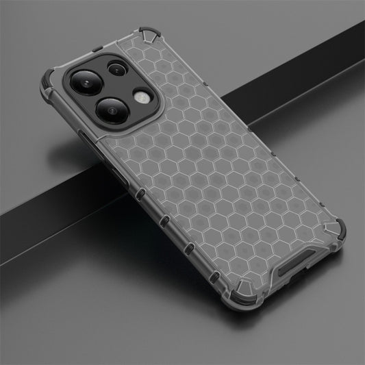 For Redmi Note 13 4G Global Shockproof Honeycomb Phone Case(Black) by buy2fix