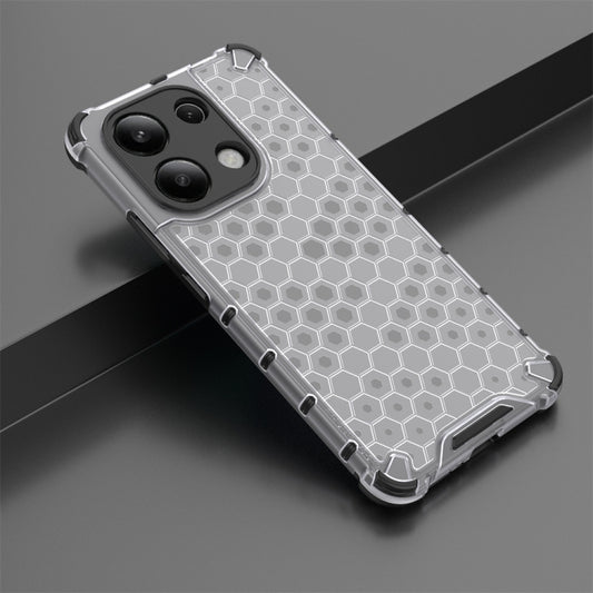For Redmi Note 13 4G Global Shockproof Honeycomb Phone Case(White) by buy2fix