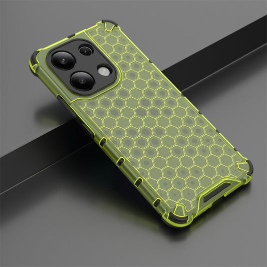 For Redmi Note 13 4G Global Shockproof Honeycomb Phone Case(Green) by buy2fix