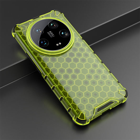 For Xiaomi 14 Ultra Shockproof Honeycomb Phone Case(Green) by buy2fix