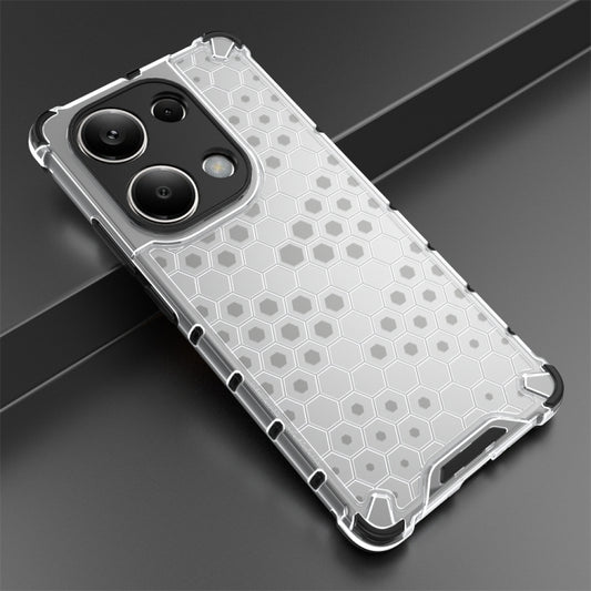 For Redmi Note 13 Pro 4G Shockproof Honeycomb Phone Case(White) by buy2fix