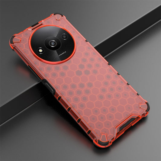 For Xiaomi Redmi A3 Shockproof Honeycomb Phone Case(Red) by buy2fix