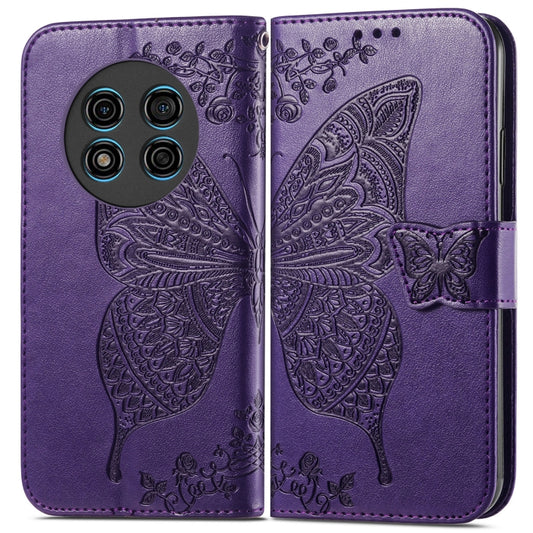 For Ulefone Note 15 Butterfly Love Flower Embossed Leather Phone Case(Purple) by buy2fix