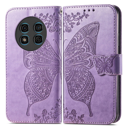For Ulefone Note 15 Butterfly Love Flower Embossed Leather Phone Case(Lavender) by buy2fix