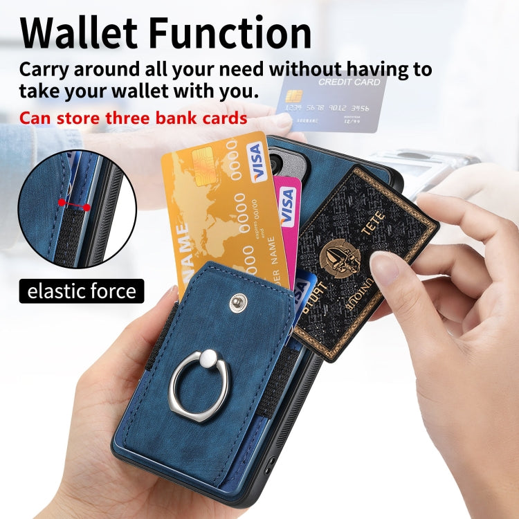 For Xiaomi Redmi Note 13 Pro 4G Retro Skin-feel Ring Card Wallet Phone Case(Blue) - Xiaomi Cases by buy2fix | Online Shopping UK | buy2fix