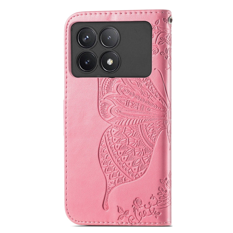 For Xiaomi Redmi K70 Butterfly Love Flower Embossed Leather Phone Case(Pink) - Xiaomi Cases by buy2fix | Online Shopping UK | buy2fix