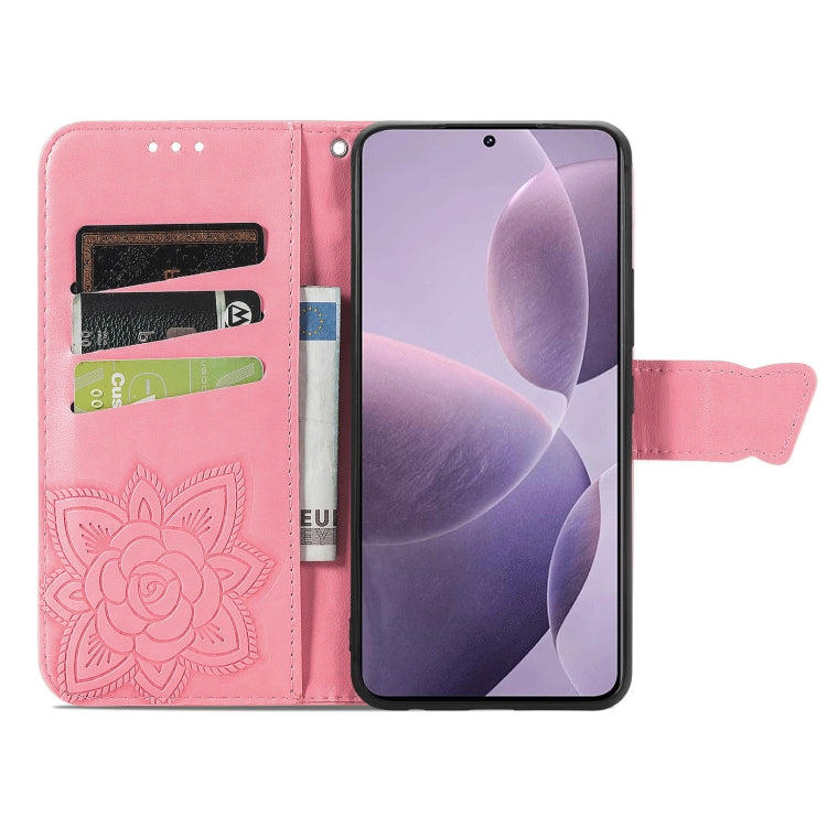 For Xiaomi Redmi K70 Butterfly Love Flower Embossed Leather Phone Case(Pink) - Xiaomi Cases by buy2fix | Online Shopping UK | buy2fix