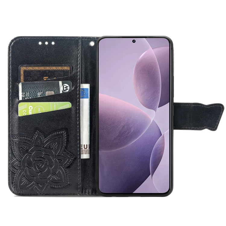 For Xiaomi Redmi K70 Butterfly Love Flower Embossed Leather Phone Case(Black) - Xiaomi Cases by buy2fix | Online Shopping UK | buy2fix