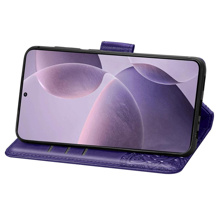 For Xiaomi Redmi K70 Butterfly Love Flower Embossed Leather Phone Case(Dark Purple) - Xiaomi Cases by buy2fix | Online Shopping UK | buy2fix