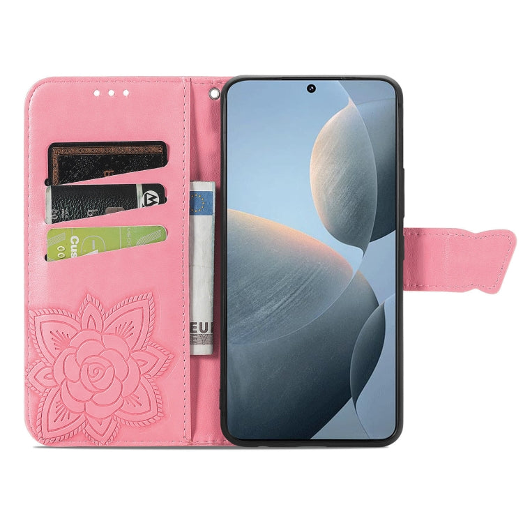 For Xiaomi Redmi K70E Butterfly Love Flower Embossed Leather Phone Case(Pink) - Xiaomi Cases by buy2fix | Online Shopping UK | buy2fix