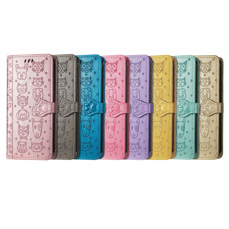 For Xiaomi 14 Ultra Cat and Dog Embossed Leather Phone Case(Gold) by buy2fix