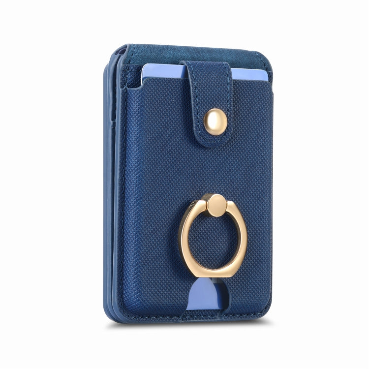 Magsafe Cross Vertical Card Bag Case For iPhone 15 / 14 / 13(Blue) - Adhesive Card Holders by buy2fix | Online Shopping UK | buy2fix
