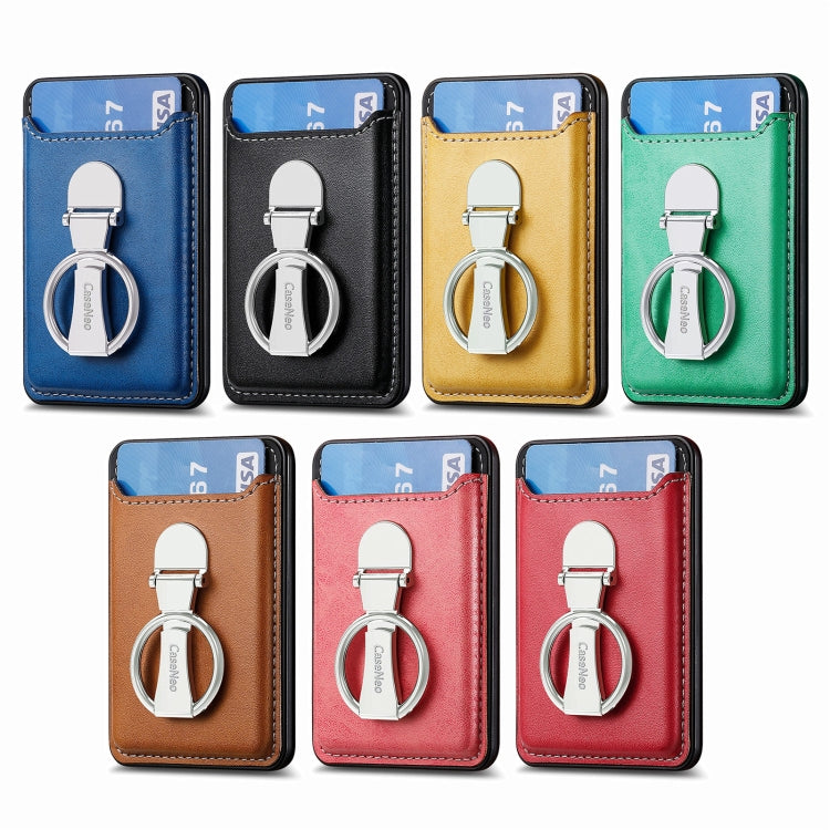 Magsafe Folding Ring Phone Card Bag Case for iPhone 15 / iPhone 14 / iPhone 13(Blue) by buy2fix