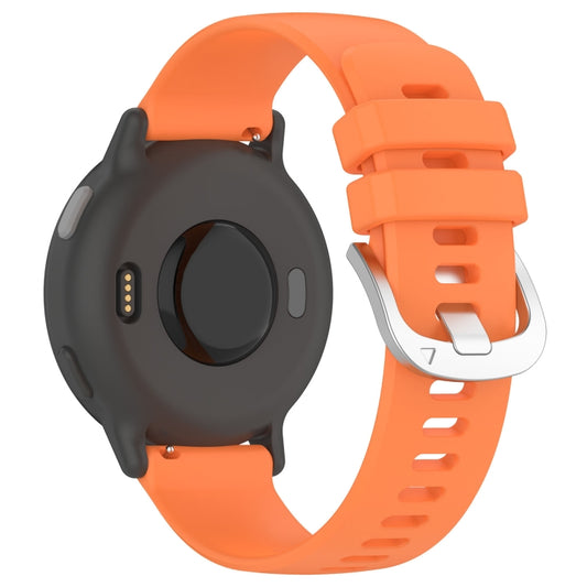 For Garmin Active5 Liquid Glossy Silver Buckle Silicone Watch Band(Orange) by buy2fix