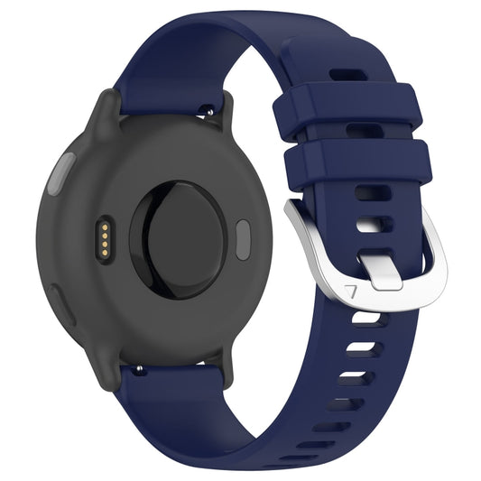 For Garmin Active5 Liquid Glossy Silver Buckle Silicone Watch Band(Dark Blue) by buy2fix