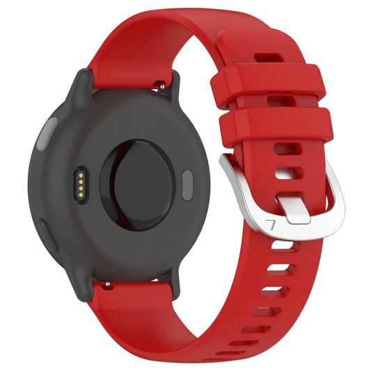 For Garmin Approach S40 Liquid Glossy Silver Buckle Silicone Watch Band(Red) by buy2fix
