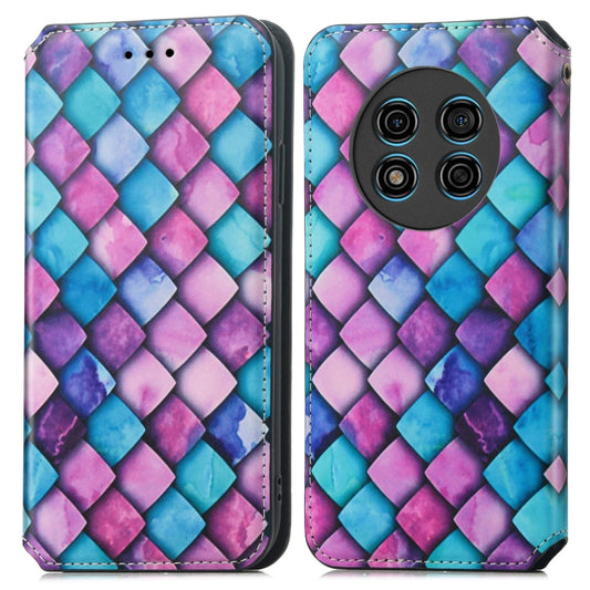 For Ulefone Note 15 CaseNeo Colorful Magnetic Leather Phone Case(Purple Scales) by buy2fix