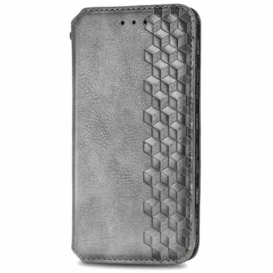 For OnePlus 12 Cubic Grid Pressed Magnetic Leather Phone Case(Grey) by buy2fix