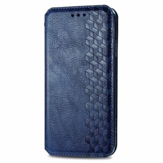 For OnePlus 12 Cubic Grid Pressed Magnetic Leather Phone Case(Blue) by buy2fix